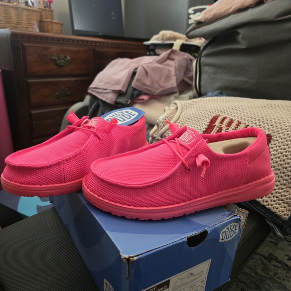 Hey Dude Shoes - Hey Dude Slip-On Sneakers in Bright Pink